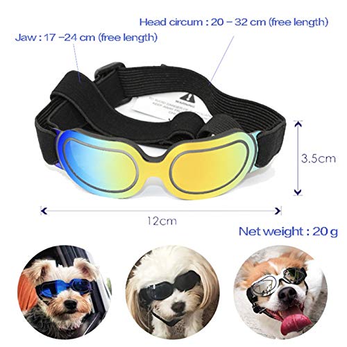 LANZHEN-RY Gafas de Perro Gafas de Sol para Perros de Mascotas Gafas Ajustables Gafas de Sol para pequeños Perros Grandes Gafas de Gafas al Aire Libre Perrito Perrito Cachorro Mascota para Mascotas