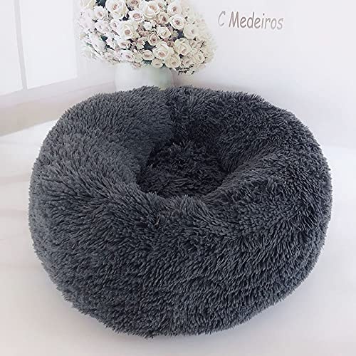 laoonl Suave y lavable, cómodo colchón autocalentador, cama redonda mullida para perros y gatos, cama ansiolítica cómoda para mascotas (diámetro: 50 cm/60 cm/70 cm/80 cm)