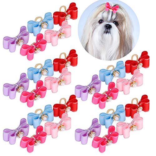 Lazo para Perro Mascota, 25 unids/Lote, Lazos para el Pelo de Perro, Bonito Lazo para el Pelo para Perro pequeño, Accesorios de Aseo