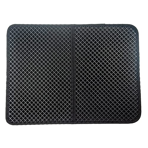 LCISCOUP Estera Arena Gatos Cat Ritter Mat Litter Cransping, Honeycomb Large Holes Design Impermeable Eva Material de diseño de Doble Capa Suave en Patas y Lavable. (Color : Black, Size : 45x60cm)