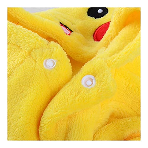 LCKJ Lindo Pikachu Dibujos Animados Amarillo Mascota Ropa de Perro otoño Invierno Abrigo Suave toleco Cachorro Chaqueta Equipo for Perros pequeños Ropa Ropa de Traje Mascota