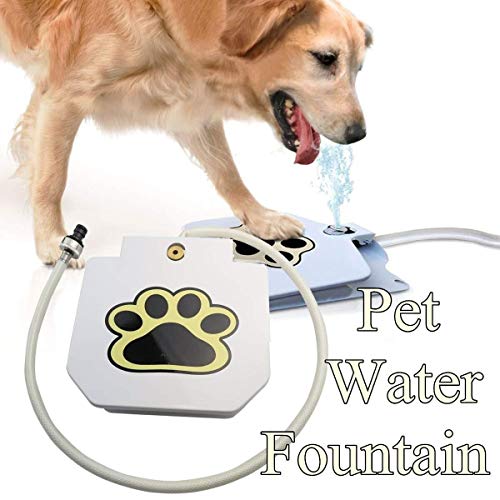 LCSD Alimentador Alimentadores automáticos Alimentador automático de Agua for Perros Al Aire Libre Mascota activada Agua Potable Fuente Manguera Paso Spray Pedal Pedal Botella de Agua