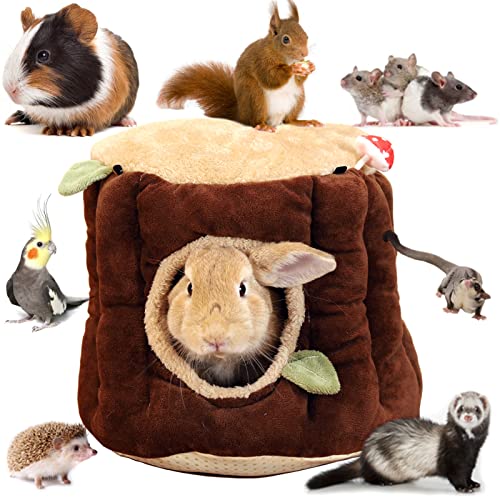 LeerKing Cama Conejos Casa Animal para Hamster Cueva Roedores Suave Nido Ratón Hamaca Conejo Tema del Bosque -S