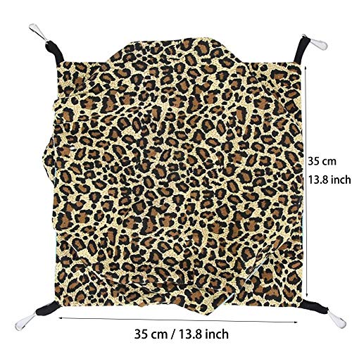 LeerKing Hamaca para roedores Cama Colgante Hámster Dormir Cómodo Nido con 3 Capas Laberinto geométrico para Animales pequeños Rata Sugar Glider Ardilla, Patrón de Leopardo, 35 * 35 cm