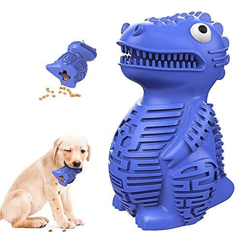 Lewondr Juguete Masticable para Perros Pequeños y Medianos, Alimentador para Morder con Forma Cocodrilo Caucho Duradero, Juguete para Mascotas Interactivo para Limpieza de Dientes Entrenamiento, Azul