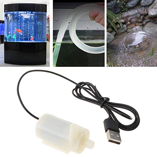 lfdhcn Micro Mini Bomba de Agua Sumergible Tanques de Peces Acuario Alimentado por USB DC 5V 2-3L / min