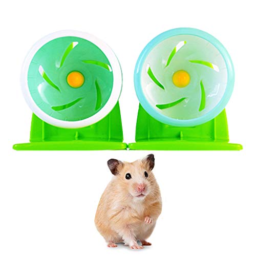 lffopt Hamster Juguetes para Hamster Gran Bola de hámster Hámster en una Pelota de Juguete Hámster Enano de la Rueda De Madera de Rueda de hámster 18cm,bracketgreen