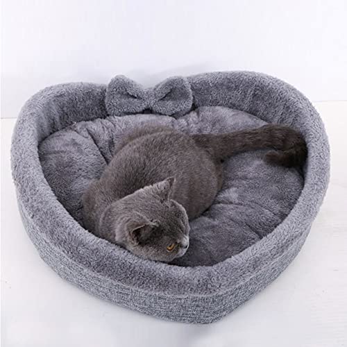 LIANGLIANG Corazón Cama para Gatos por Interior Gatos Portátil Suave Amortiguar Perro Cama Calmante, Casas para Gatos, Cama de Gatito, Suministros de Mascotas, Anti-Deslizante Fondo