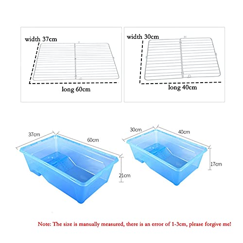 liangzishop Tortuguera Tortuga Tank con Tapa, Tanque de Peces con Mesa de Secado, Tanque Anfibio Grande, Caja de cría de Mascotas para el hogar Grande, Cuenca de Tortuga Acuaterrario para Tortugas