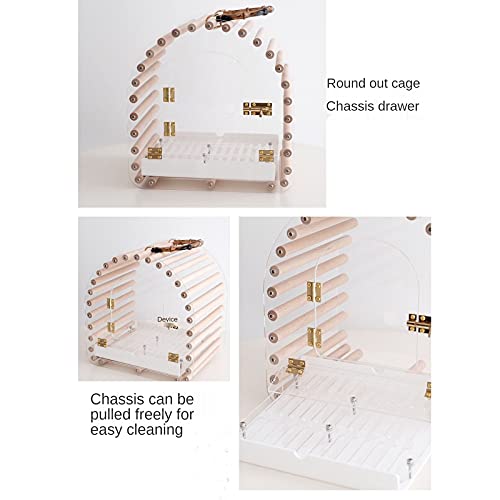 LICAILONGJIN7 Bird Cage Jaula de Aves acrílico Transparente Hecho a Mano Ornamental y Transpirable Parrot Parrot Cockatiel Avión de Aves Suministros Accesorios de Aves Net Cover Birdcage