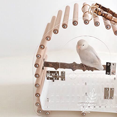 LICAILONGJIN7 Bird Cage Jaula de Aves acrílico Transparente Hecho a Mano Ornamental y Transpirable Parrot Parrot Cockatiel Avión de Aves Suministros Accesorios de Aves Net Cover Birdcage