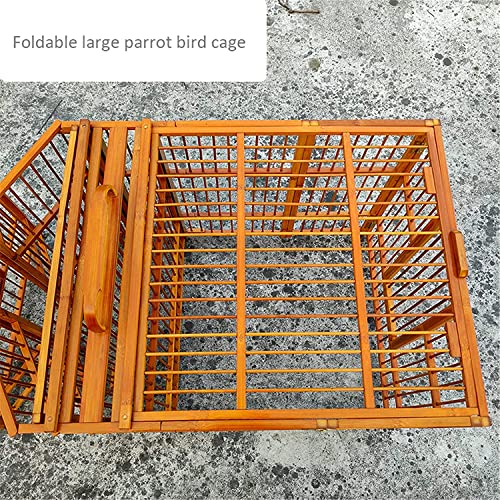 LICHUAN Jaula plegable de bambú para pájaros grande para interiores y exteriores, lucha y ataque, jaula para pájaros para loros, zorzos, mascotas