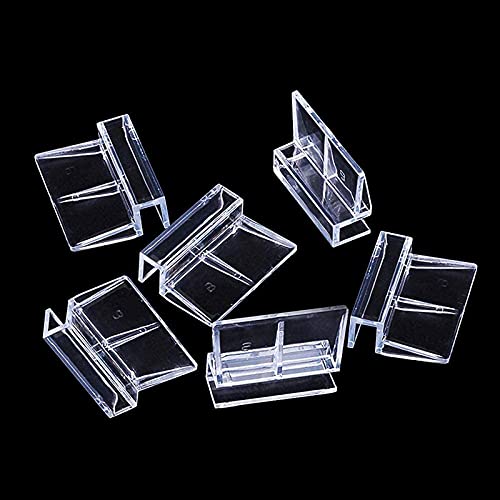 Liekadijiae 20 Soporte de Cubierta para Acuario, Soporte de Pecera Clips, Soporte Acrílico para Acuario, para Acuario Sin Montura (6 mm)