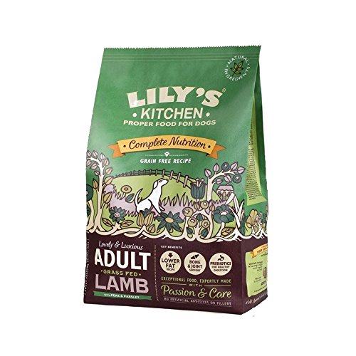 Lily's Kitchen Alimentos secos sin granos de cordero para perros (2,5 kg) - Paquete de 4