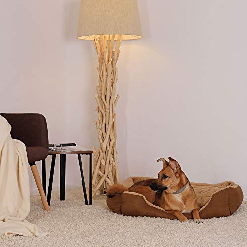 lionto Cama perros cojín perros cesta perros con cojín tamaño (L) 75x60 cm beige/marrón