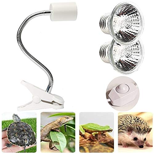 liuer Lámpara para Tortuga, Lámpara de Calor UVA UVB de 25W 50W 360° Rotación Lámpara para Tortuga para Alimentación Reptiles Acuario de Tortuga Lagarto(Blanco)