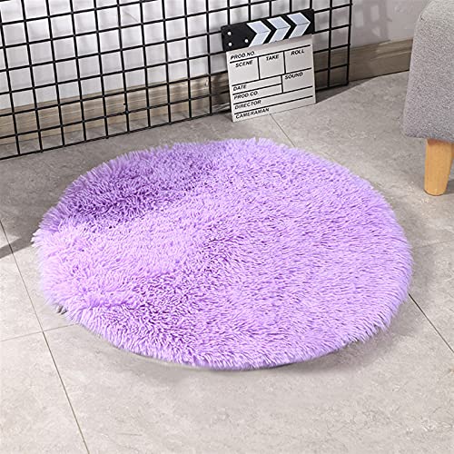 Liveinu Manta para Mascotas, Colchones para Gatos Y Perros Funda Lavable Almohada De Felpa Alfombra para Perros Cama Antiestres Perro Sofá Redondo Cueva para Mascotas Púrpura 80cm