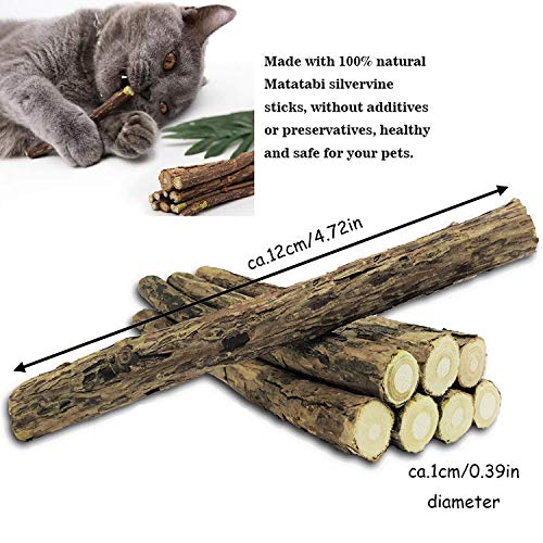 LIZHIGE 30 Palitos Naturales Catnip Gatos, Juguete para morder para Gatos 100% orgánico Natural Matatabi Dental Treats, Limpieza Dientes Saludable Cuidado y ayudan con el sarro y el Mal Aliento