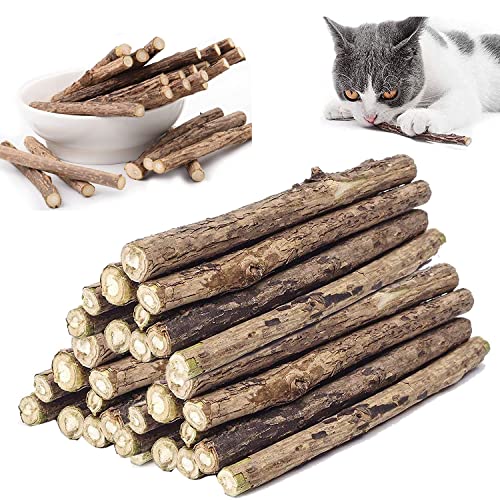 LIZHIGE 30 Palitos Naturales Catnip Gatos, Juguete para morder para Gatos 100% orgánico Natural Matatabi Dental Treats, Limpieza Dientes Saludable Cuidado y ayudan con el sarro y el Mal Aliento