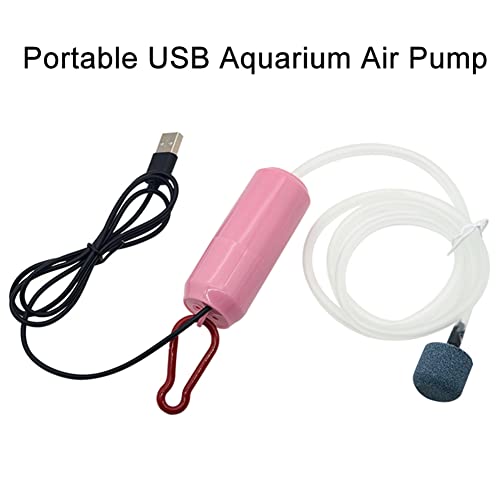 LIZHOUMIL Bomba de oxígeno portátil con Carga USB, Suministros para Acuario, pequeña Bomba de Ahorro de energía, Mini aireador ultrasilencioso con Piedra de Aire Verde