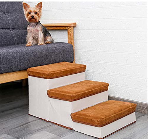 LJTT Escalera Antideslizante para Mascotas, Perro de Almacenamiento Plegable, Gato, Escalada, Escalada, hogar de Cama de Tres Capas sofá Sofa