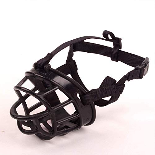 Lloow Cesta de Silicona Ajustable para Perros bozales hocico del Perro bozal para Cargas Pesadas Material de Nylon Flexible de formación para los Golden Retriever Rottweiler,Negro,3