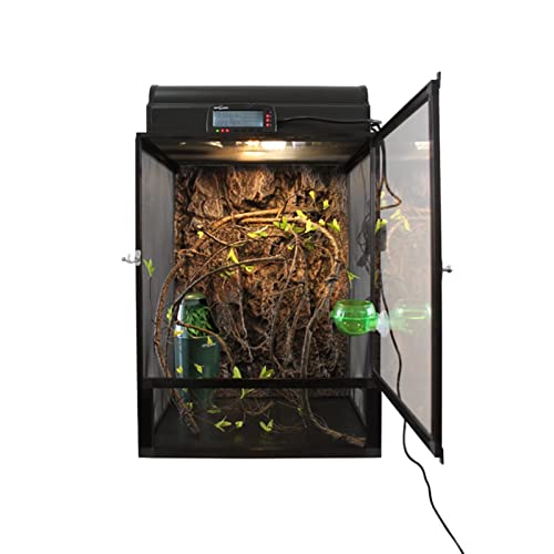 LLSS Reptile Vivarium Jaula de Aluminio, Camaleón de Lagarto Caja de alimentación de acrílico Transparente Terrario de Animales pequeños, Fácil Montaje