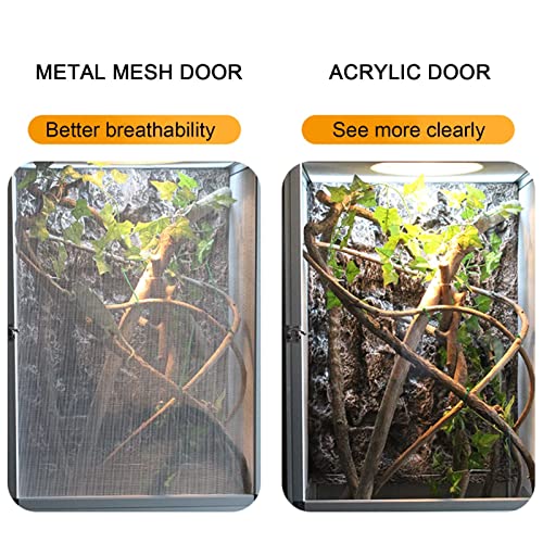 LLSS Reptile Vivarium Jaula de Aluminio, Camaleón de Lagarto Caja de alimentación de acrílico Transparente Terrario de Animales pequeños, Fácil Montaje