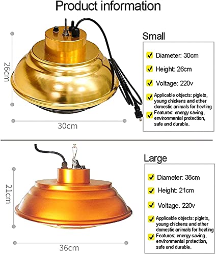 Lmpara De Calefaccin Infrarroja, Pollitos, Conejos, criadora de Aves de Corral con termostato/Cable de alimentacin, Soporte de Lmpara de Calor de Cermica de Reptil, 200-400W456998521147