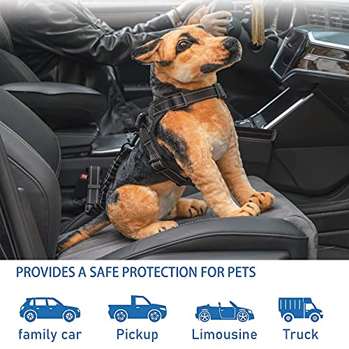 Lostwry Cinturón de Seguridad de Coche para Perros, 2 Piezas Arnés de Seguridad para Gatos Universal Ajustable Cinturones de Seguridad para Todas Las Razas Perros y Gatos (Bleu)