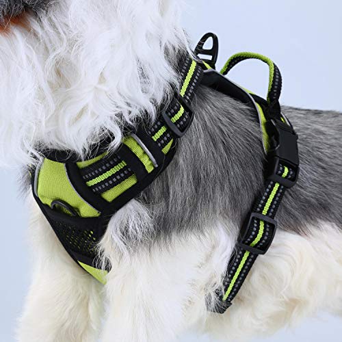 Louvra - Arnés ajustable para perros acolchado, de nailon y tejido Oxford, para el pecho, para perros grandes, medianos y pequeños (negro/rojo/rosa/azul/naranja)