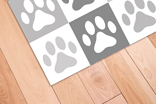 Lovib Alfombrilla para comedero de Perro | Color Gris | 50x30 cm | Alfombrilla de Mascotas Impermeable | Alfombras PVC Mascotas | Antideslizante | Resistente | Antibacteriana Antihongos