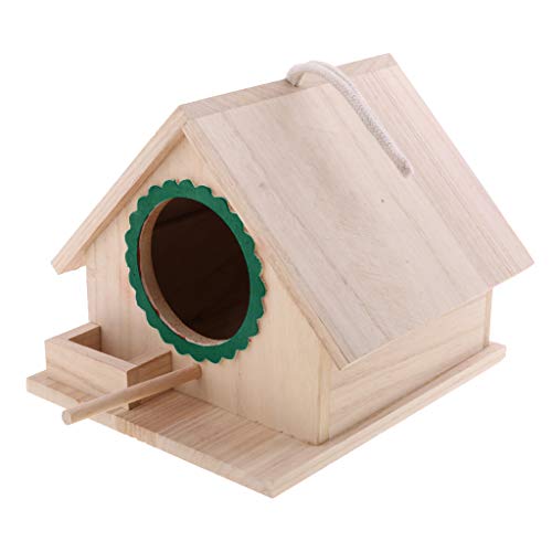 LOVIVER Nido de Bird Colgante para Pájaros Madera Mini Bird House Casa Hogar - Verde