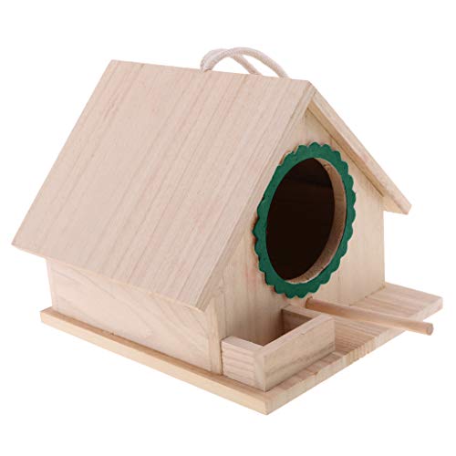 LOVIVER Nido de Bird Colgante para Pájaros Madera Mini Bird House Casa Hogar - Verde