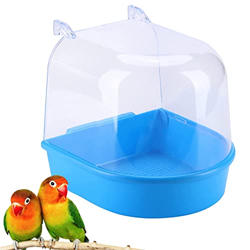 LTDYRCT061 Jaula Pájaros Bañera Colgante Jaula Baño Pájaros Bañera Loros Ducha Agua Loros Comedero Bañera Bañera Colgante Jaula Jaula Pequeña Bañera con Gancho para Pajaritos Canarios Periquitos Loro