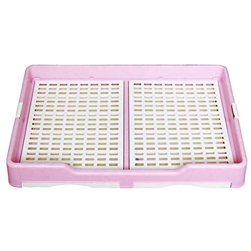 LTLJX Inodoro para Perros, Aseo Bandeja de Basura Mascotas Orinal Sanitaria de Adiestramiento Interior Potty Prevención de Salpicaduras,Rosado