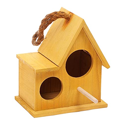 luckxuan Jaula para Pájaros Pájaro de Madera al Aire Libre Nido Nido Caja de cría Caliente Jardín Decoración del hogar (marrón) Jaula para pájaro (Color : Yellow, Size : M)