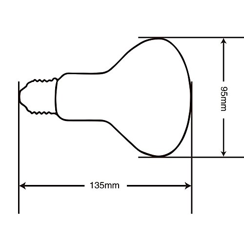 Lucky Herp Bombilla de vapor de mercurio UVA UVB, 80 W, rosca de rosca R95, E27, 6 meses de garantía (revestido)