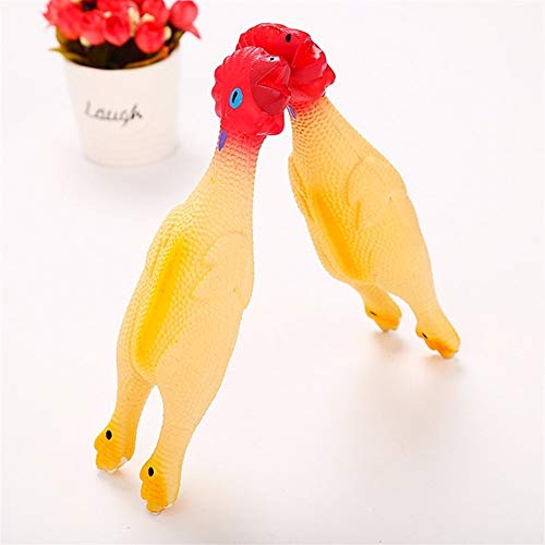 LUOSI Mascota Perro Entrenamiento Interactivo Juguete Gadgets Novedad Goma Emulsión Pollo Mascota Perro Juguete Novedad Chirrido Pollo Que Grita (Color : Yellow, Size : 16cm)