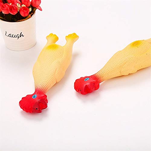 LUOSI Mascota Perro Entrenamiento Interactivo Juguete Gadgets Novedad Goma Emulsión Pollo Mascota Perro Juguete Novedad Chirrido Pollo Que Grita (Color : Yellow, Size : 16cm)