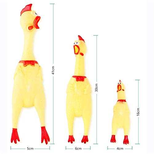 LUOSI Mascota Perro Entrenamiento Interactivo Juguete Gadgets Novedad Goma Emulsión Pollo Mascota Perro Juguete Novedad Chirrido Pollo Que Grita (Color : Yellow, Size : 16cm)