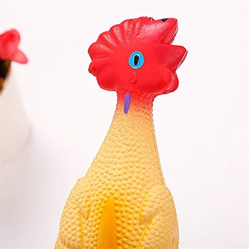 LUOSI Mascota Perro Entrenamiento Interactivo Juguete Gadgets Novedad Goma Emulsión Pollo Mascota Perro Juguete Novedad Chirrido Pollo Que Grita (Color : Yellow, Size : 16cm)