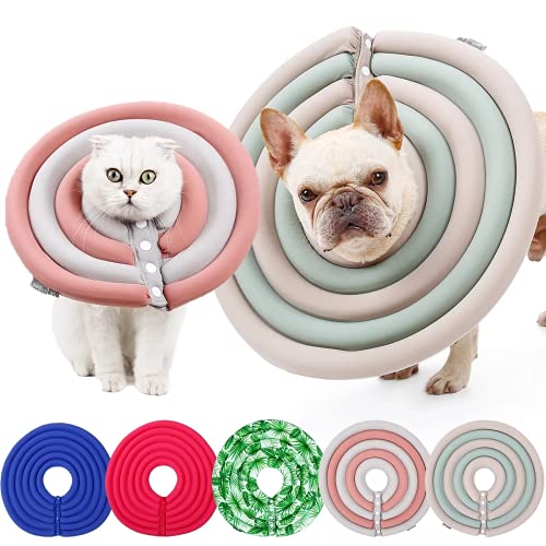 LUOWAN Collar isabelino para Perros y Gatos, Collar de recuperación de Cono de Cuello de Mascota de Espuma Epe para cirugía de lamido Anti-mordida, Collar electrónico Protector de curación de heridas