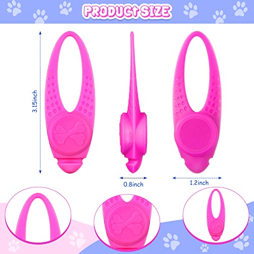 Luz LED para Collar de Perro Luz de Collar de Silicona Luminosa Clip de Luces de Seguridad de Gatos Encantos de Luz LED para Caminar de Noche Accesorios de Perros (Rosa)