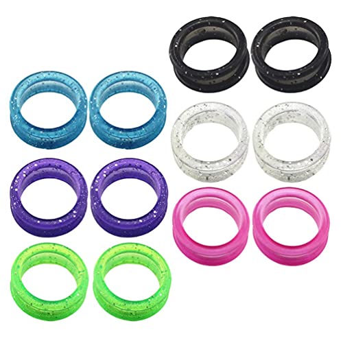 M I A 12 piezas de tijeras de silicona suave, anillos de dedo, insertos de corte para el pulgar, accesorios para tijeras de peluquero (color surtidos)