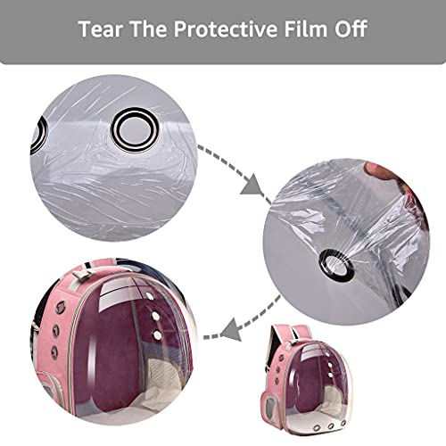 MagiDeal Mochila para Gatos, Bolsa de Transporte Grande Transparente con Burbujas para Mascotas, portatil ventilado para Perros pequeños, Bolsa - Rosa