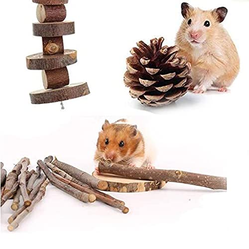 MagiDeal Palillos de Madera Natural Conejo hámster Conejillo de Indias Conejos Chinchillas Gerbils Ratas marmota