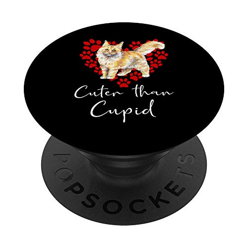 MAINE COON Cuter Than Cupip Gato Día San Valentín PopSockets PopGrip: Agarre intercambiable para Teléfonos y Tabletas