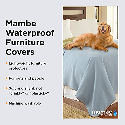 Mambe Funda de Muebles 100% Impermeable para Mascotas y Personas (King, Queen 90 x90, Buff-Camel)