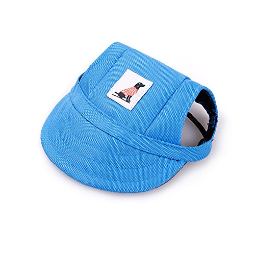 MansWill Gorra de béisbol para mascotas, al aire libre, pequeña, para perro, gato, ocio, protección contra el sol, sombrero, verano, cachorro, perro, casual, deportes, tejido Oxford, con agujeros para los oídos y cuerda de cuello ajustable